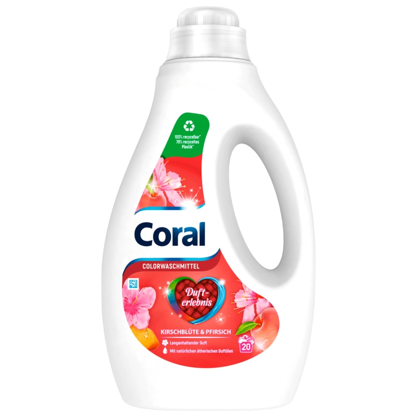 Coral Colorwaschmittel Dufterlebnis Kirschblüte & Pfirsich 1l, 20 WL